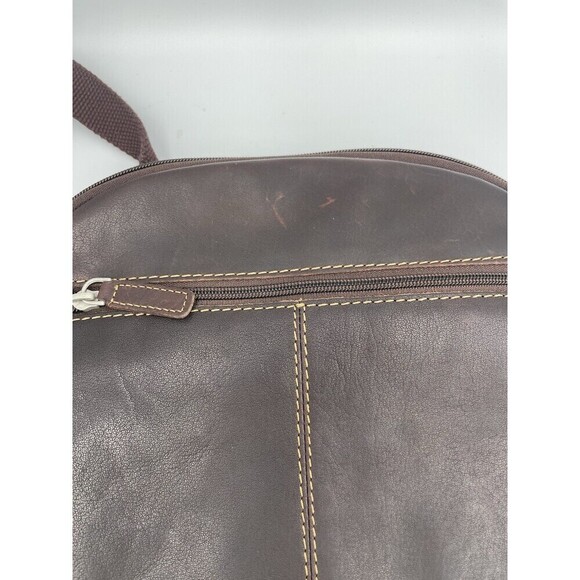 Jack Georges LEATHER BACKPACK "Voyager" DISTRESSED BROWN Unisex CONVERTIBLE BAG - Picture 3 of 16